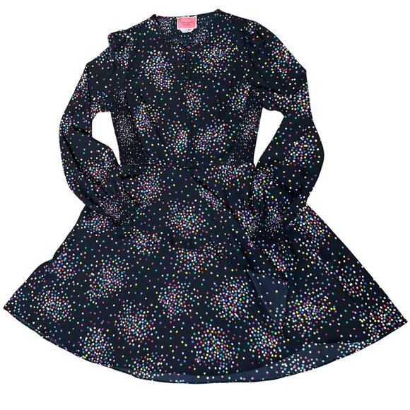 Kate Spade Confetti Print Long Sleeve Fit & Flare‎ Dress Size 8 Party Date Night - Picture 2 of 7
